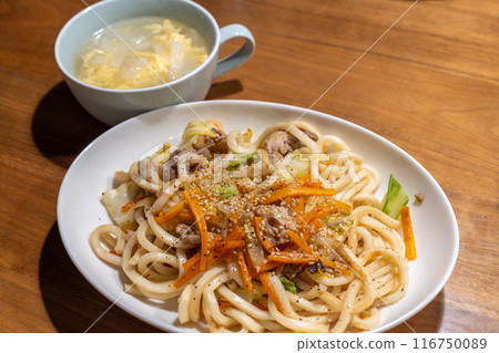 Delicious raw udon noodles Delicious raw udon noodles 116750089