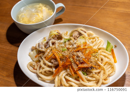 Delicious raw udon noodles Delicious raw udon noodles 116750091