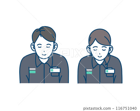 便利商店店員和工作人員鞠躬的插圖 116751040