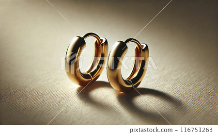 Precious metal gold earrings 116751263