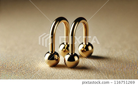 Precious metal gold earrings 116751269