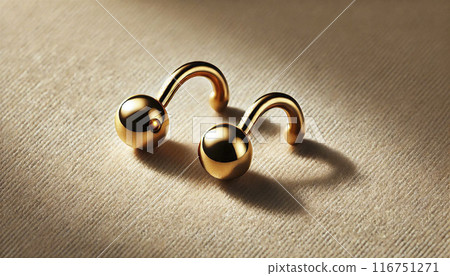 Precious metal gold earrings 116751271