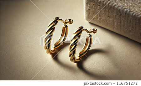 Precious metal gold earrings 116751272