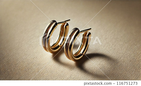 Precious metal gold earrings 116751273