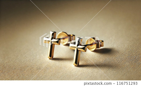Precious metal gold earrings 116751293