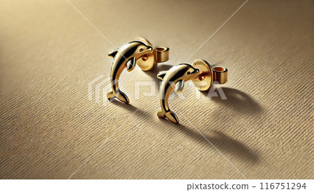 Precious metal gold earrings 116751294