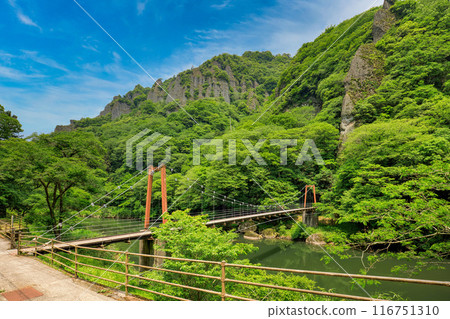 <Shimane Prefecture> Furobashi Bridge over Tachikue Gorge 116751310