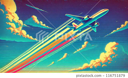 1980s style airplane 1980s style airplane 116751879
