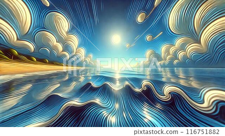 Cartoon style waves 116751882