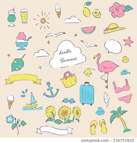 Summer doodles, sketches, loose illustrations Summer doodles, sketches, loose illustrations 116751920