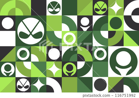August is National Golf Month. Seamless geometric pattern. Template for background, banner, card August is National Golf Month. Seamless geometric pattern. Template for background, banner, card 116751992