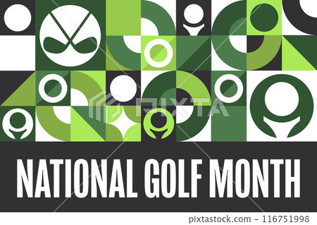 August is National Golf Month. Holiday concept. Template for background, banner, card, poster with August is National Golf Month. Holiday concept. Template for background, banner, card, poster with 116751998
