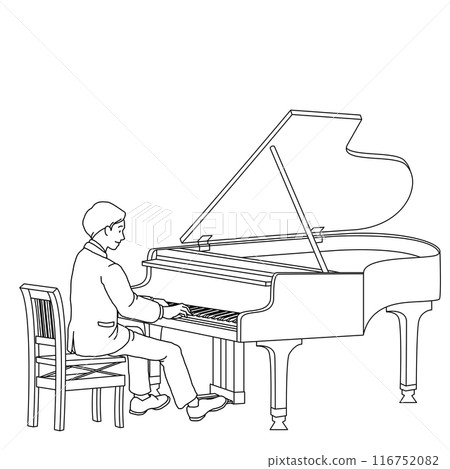 Person playing the grand piano Person playing the grand piano 116752082