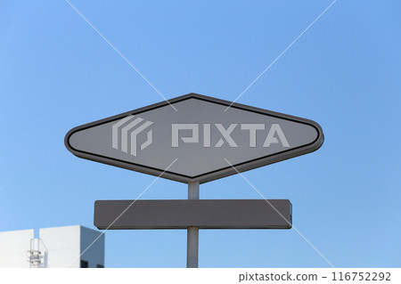 Blank metal sign on the sky background. Blank metal sign on the sky background. 116752292