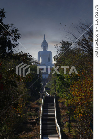 Staircase leads up to the temple at the top of the mountain. 116752379