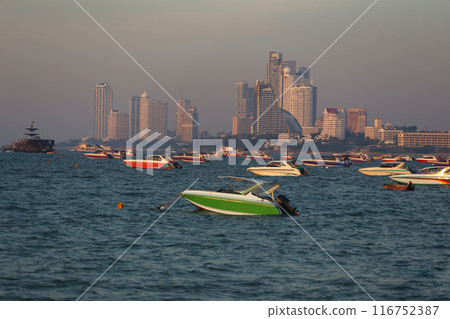 Speedboat in pattaya bay of Chonburi Province, Thailand. Speedboat in pattaya bay of Chonburi Province, Thailand. 116752387