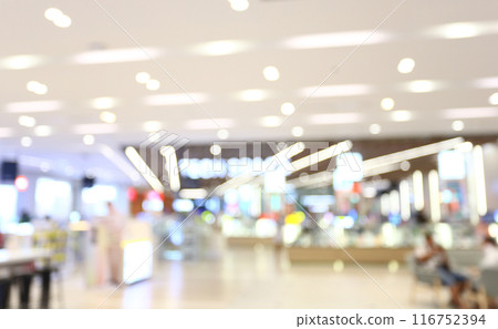 Abstract blur interior background or defocused shopping mall of department store. Abstract blur interior background or defocused shopping mall of department store. 116752394