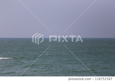 Sea view coast on a cloudy day with a cloudy sky. 116752587