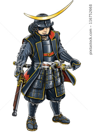 Date Masamune, the One-Eyed Dragon, a Sengoku warlord with a matchlock gun 116752668