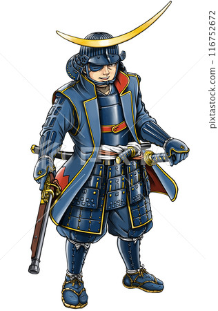 Date Masamune, the One-Eyed Dragon, a Sengoku warlord with a matchlock gun 116752672
