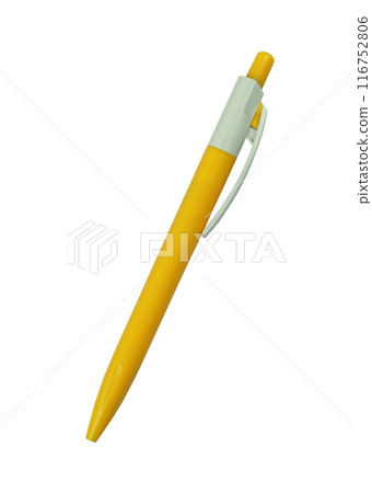 Yellow pen isolated on white background. 116752806
