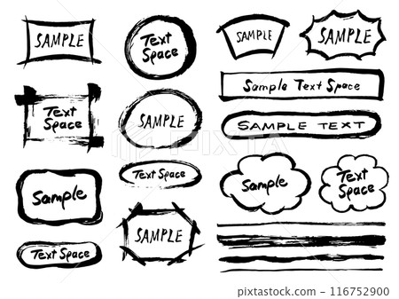 一組帶有黑色墨水粗糙筆蹟的許多框架 116752900