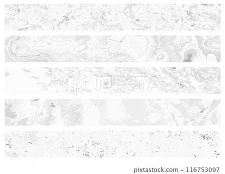 A horizontal monotone banner background with a light gray rock surface, marble, and crack pattern on a white background. A horizontal monotone banner background with a light gray rock surface, marble, and crack pattern on a white background. 116753097