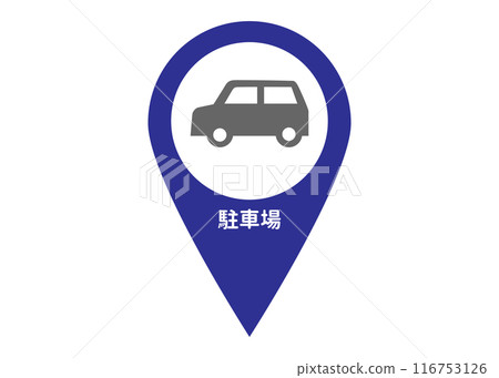 Map pin, parking lot, parking marker, pictogram, map symbol 116753126