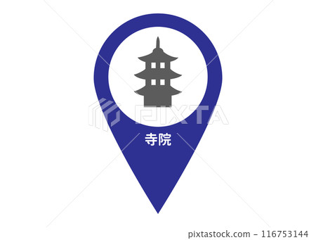地圖針寺廟寺廟地圖符號圖示標示象形圖插圖 116753144