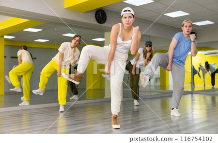 Group of people dancing dynamic contemporary 116754102