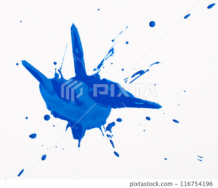 Blue blot with splashes Blue blot with splashes 116754196