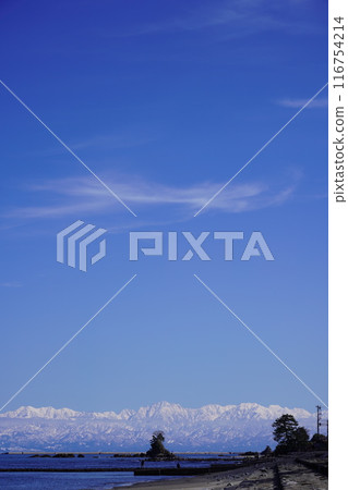 Tateyama mountain range seen from the coast 2 Tateyama mountain range seen from the coast 2 116754214