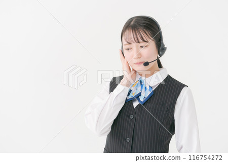 Support staff wearing headsets 116754272
