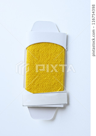 sample yellow color shade of colorful fabric textile of clothing industry 116754398