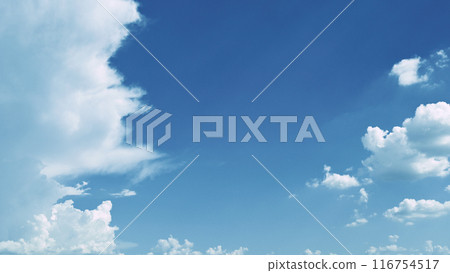 clear blue sky with white cloud, good weather in the morning have a nice day 116754517