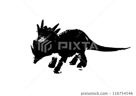 black dinosaur silhouette isolated on white background, model of dinosaurs toys 116754546