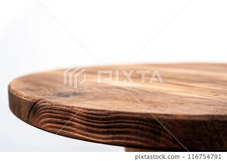 Empty wooden table for product placement isolated on white background 116754791