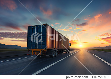 運輸貨櫃的拖車 116754910
