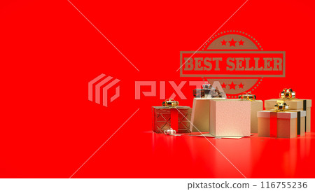 The Best Seller and gift box  for Business or marketing concept 3d rendering. 116755236