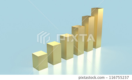 The gold chart on blue background for Business concept 3d rendering 116755237