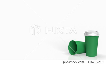 The Green coffee cup for hot drink concept 3d rendering. The Green coffee cup for hot drink concept 3d rendering. 116755240