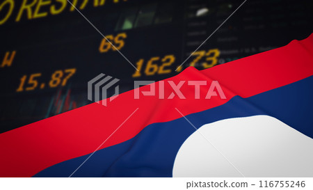 The Laos flag for Business background concept 3d rendering. 116755246