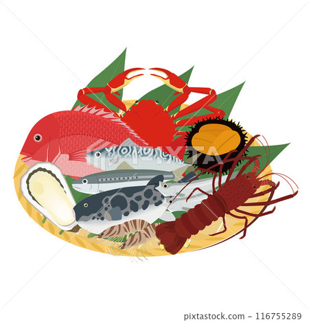 Illustration of a seafood platter 116755289