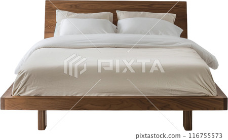 white pillow on bed 116755573