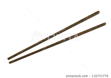 Wooden chopsticks are used as eating utensils. 116755776