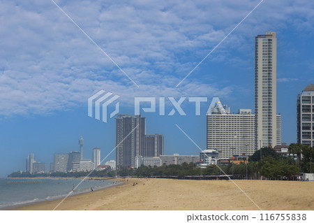 View of the city and Jomtien beach of Pattaya. 116755838