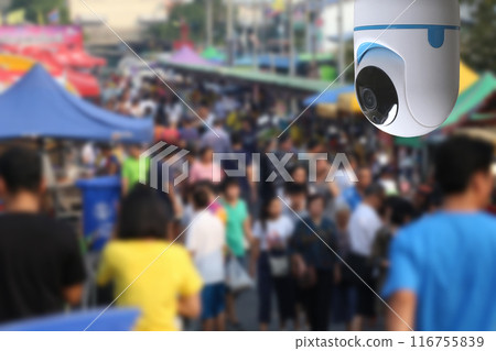 CCTV tool in outdoor market fair Equipment for security systems. 116755839