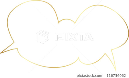 Golden speech bubble luxury icon, dialogue, text, chat 116756062