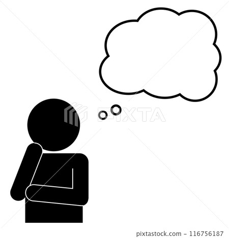 Pictogram of a thinking person with a speech bubble 116756187