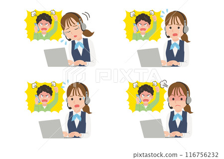 女接線生處理投訴表情集 女接線生處理投訴表情集 116756232